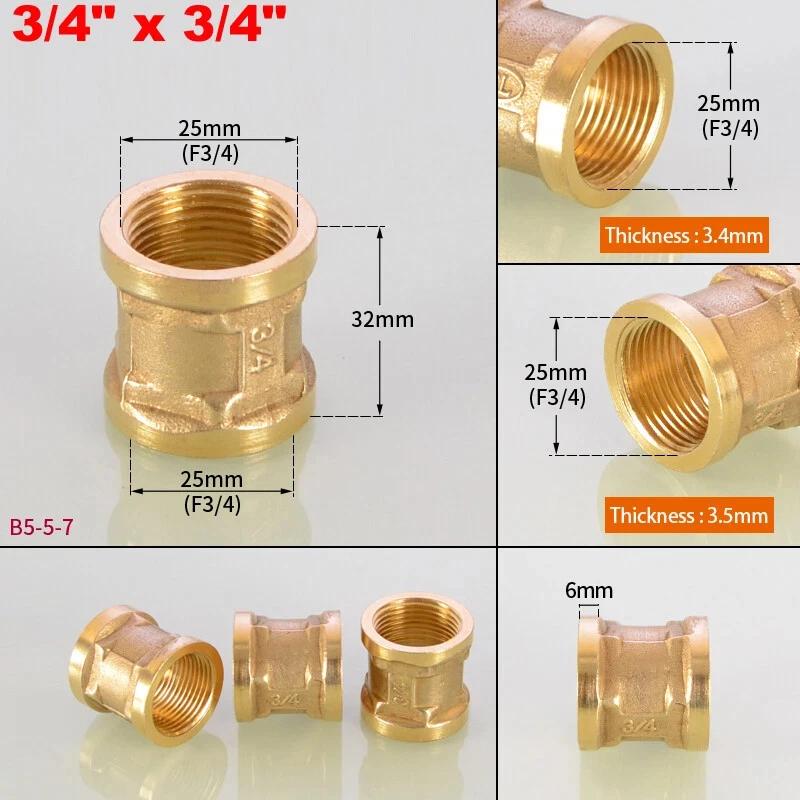 1~10pcs Brass Female Reducing Sleeve 1/8" 1/4" 3/8" 1/2" 3/4" 1" BSP Female Thread Hex Pipe Fitting For Water Fuel Gas
