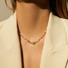 Collier clavicule irrégulier carré en pierre plaqué or 18 carats style Ins minimaliste pour le quotidien