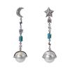 Moon Pentagram Earrings Long Tassel Design Sense High-End Earrings Fashion Personality Pearl Earrings