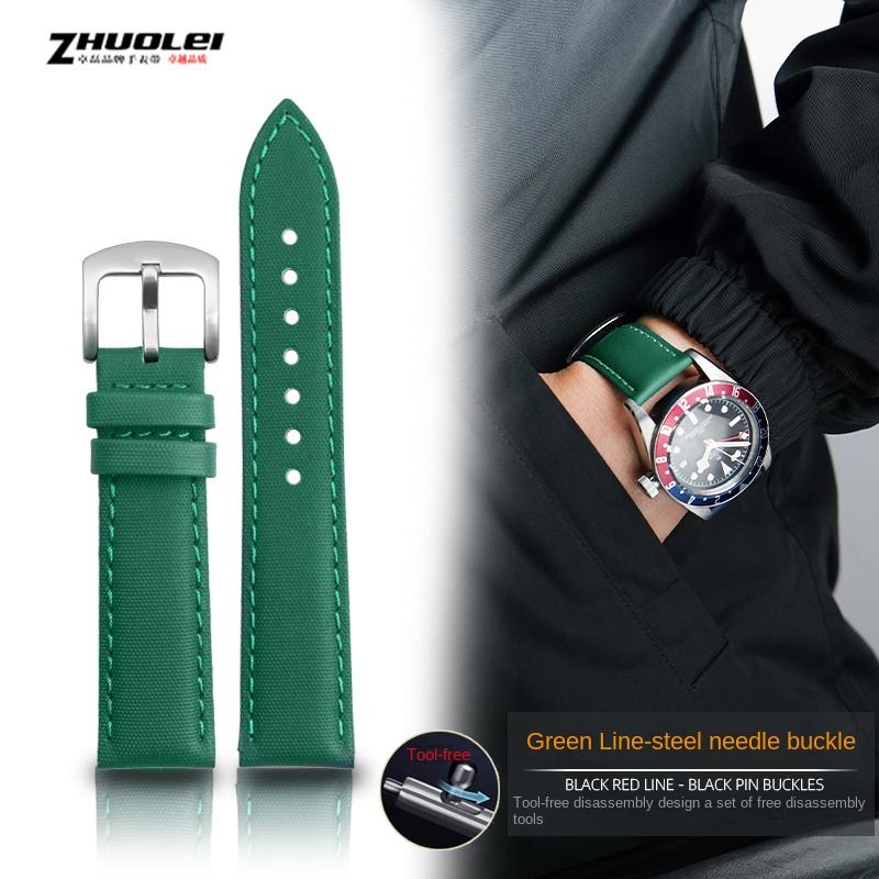 Fiber Nylon Leather Watchband For Tudor Mido Tag Heuer Citizen Seiko Huawei Male Canvas Watch Strap Waterproof 20 21mm 22mm 23mm