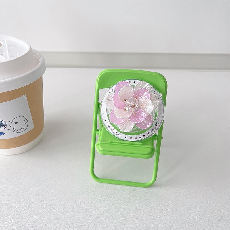 Magnetic Magsafe Three-Dimensional Shell Flower Mobile Phone Airbag Bracket Paste Retractable Women'S Drama Support