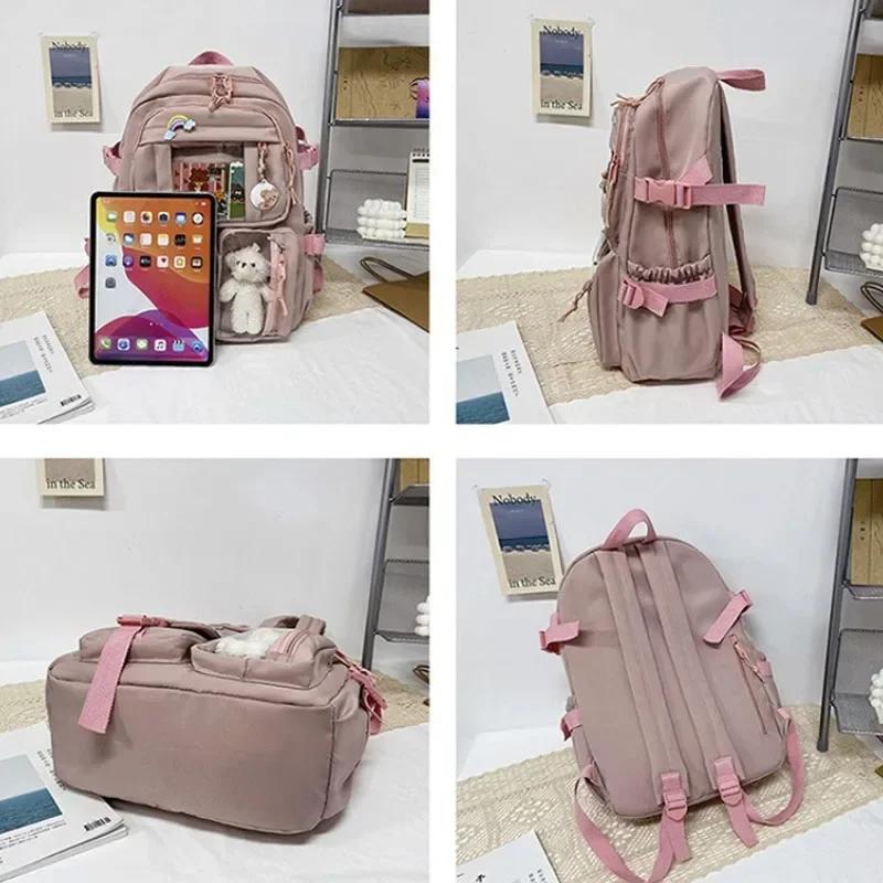 Kawaii Aesthetic Women Backpack School Bag for Teen Girls Japanese Korean Rucksack Student Bookbags Cute School Backpack Mochila