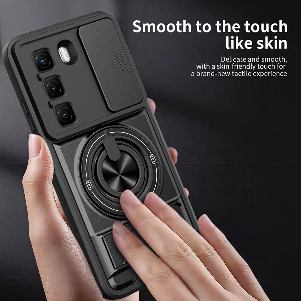 KEYSION Magnetic Phone Case for Infinix Hot 50 Pro+ 4G Hot 50 5G Slide Camera Protection Upright Kickstand Shockproof Back Cover