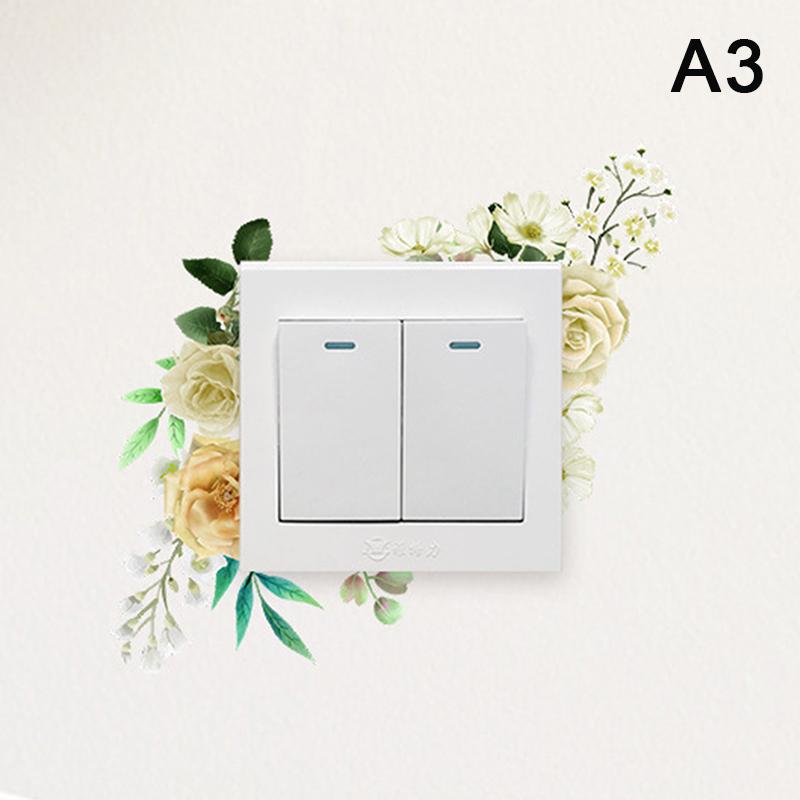 Decor Wall Paper Long Lasting Wall Mural Colorfast Plant Flower Switch Wall Decorative Sticker Self-Adhesive Decal
