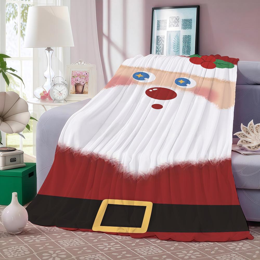 Fashion print Christmas Blanket For Sofa Office Bed Plane Travel Sleep Read Relax Camping Soft And Warm