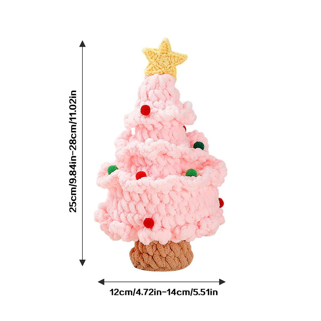 Handmade Knitted Christmas Tree Ornament Cute Handmade Woolen Weaving Small Christmas Tree Decor for Home,Table,and Gift Display