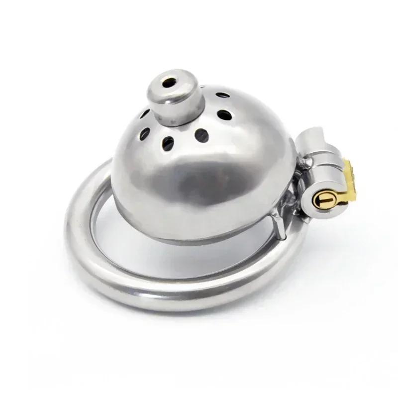 Male Chastity Cage With Stealth Lock Device 304 Steel Cock Rings Horse Eye Urethral Catheter Dilator Penis Plug Urethra Catheter