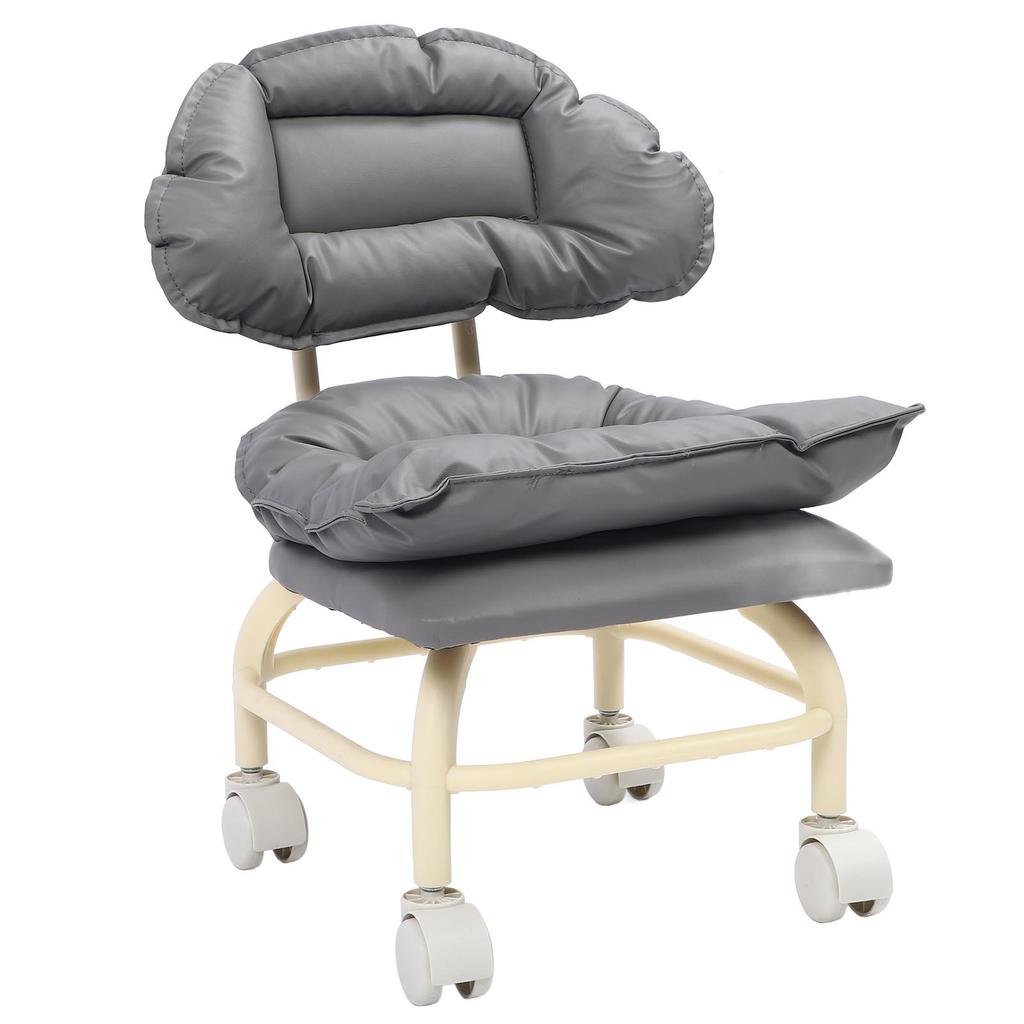 Gray Swivel Stool Portable Miniature Rolling Chair 360 Degree Swivel Rolling Stool with Wheels and