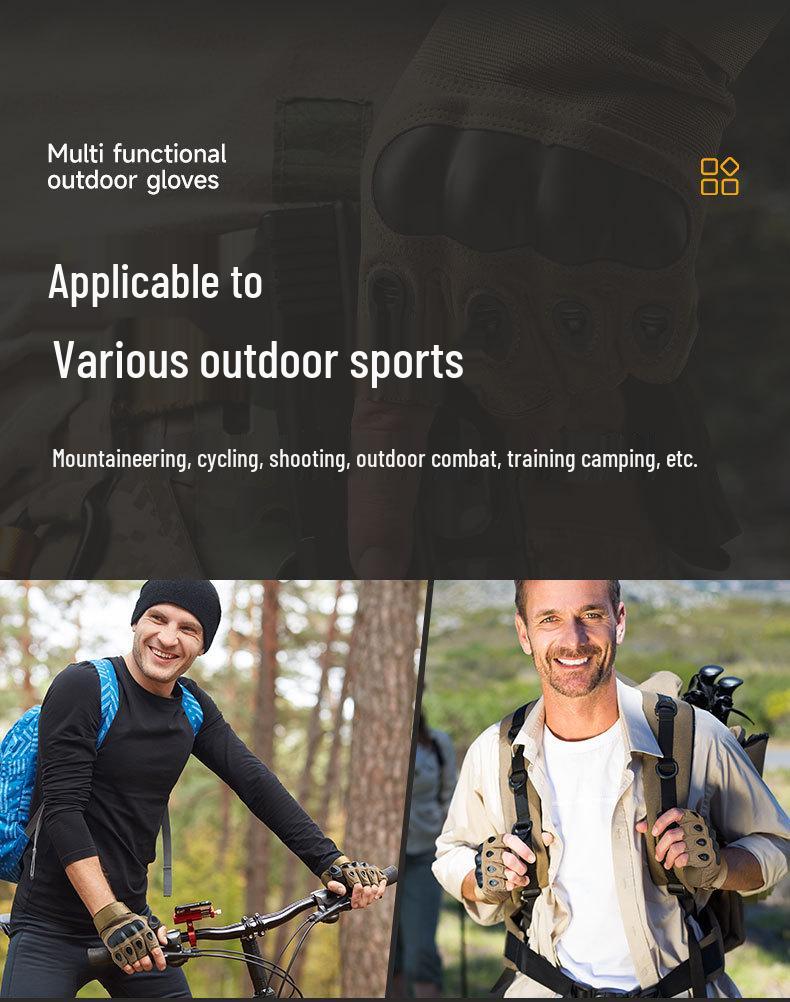 Half-Finger Tactical Gloves: Hard Shell Protection, Wear-Resistant, Non-Slip Combat Gloves for Outdoor and Shooting Sports.
