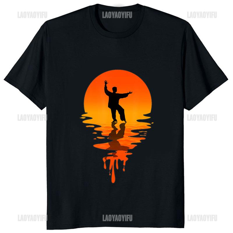 Vtipné Panda Tai Chi Chuan Klasika Bavlněné tričko Taiji Potisk Čínské Kung Fu Pánské Tričko Módní Streetwear Měkké Dámské Tričko