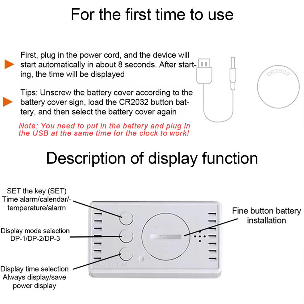 Smart LED Clock Bedside Digital Alarm Clocks Desktop Table Electronic Desk Watch Snooze Funtion USB Wake Up Alarm Clock