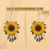 Sunflower Theme Acrylic Jewelry Lightweight Waterproof Earrings For Women Girls Handmade Statement Accessories