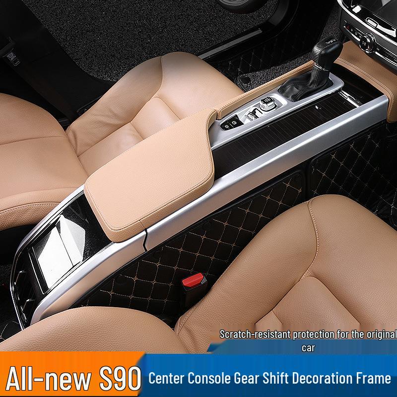 

Volvo S90 (2017-2021) Gear Shift Panel Decorative Frame Sticker Gear Shift Frame [Silver]
