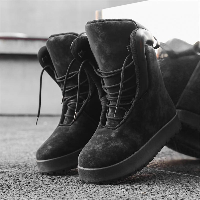 

Bread shoes rhubarb boots winter velvet warm high top casual shoes cotton boots Y 39 чёрный