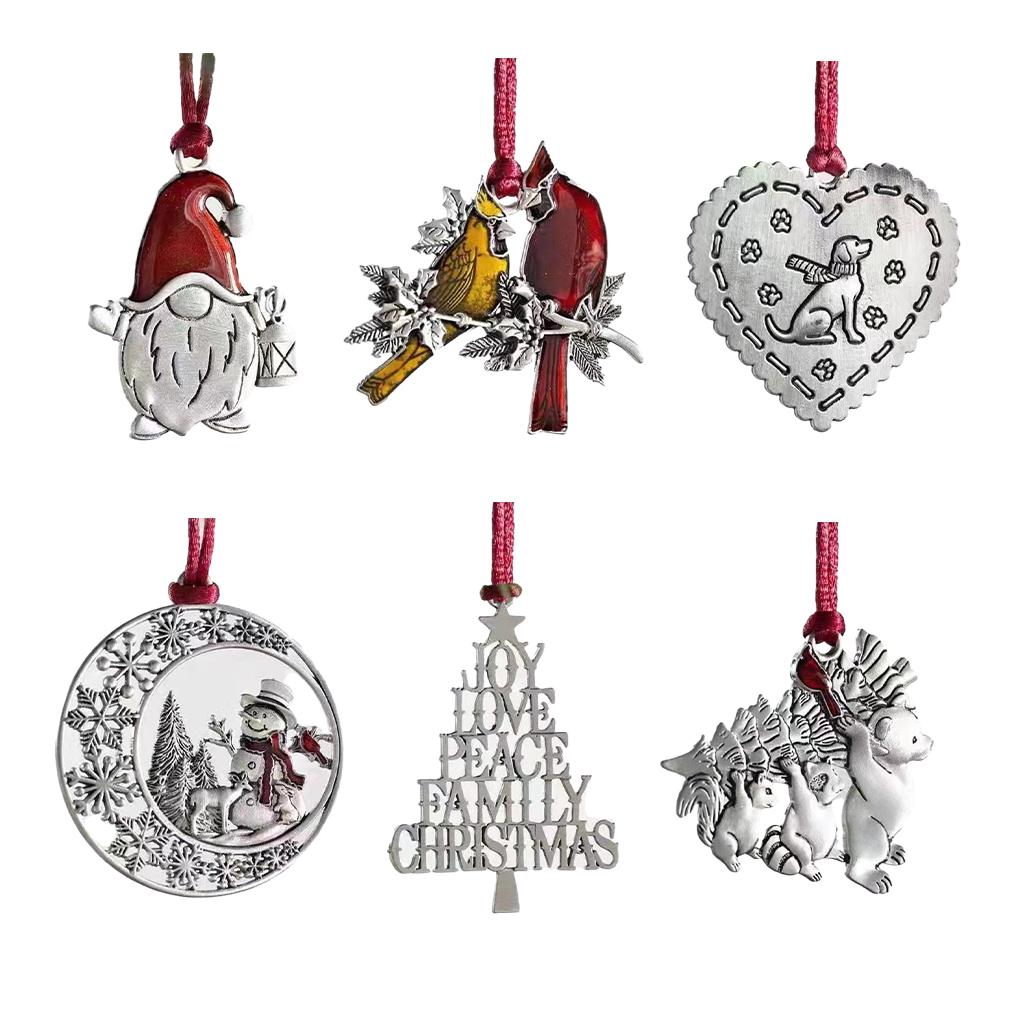 Festive Christmas Tree Metal Pendants – Holiday Decorations Christmas Tree Metal Hanging Ornaments