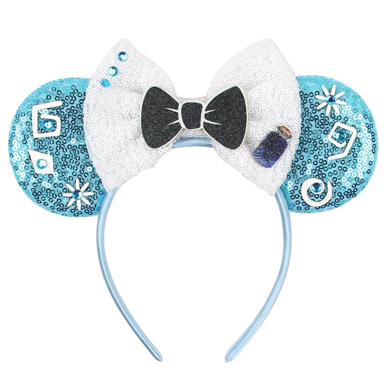 Cartoon Character Mouse Ears Headband Sequins 5" Bow Hairband For Girls Children Festival Party DIY Hair Accessories Gift