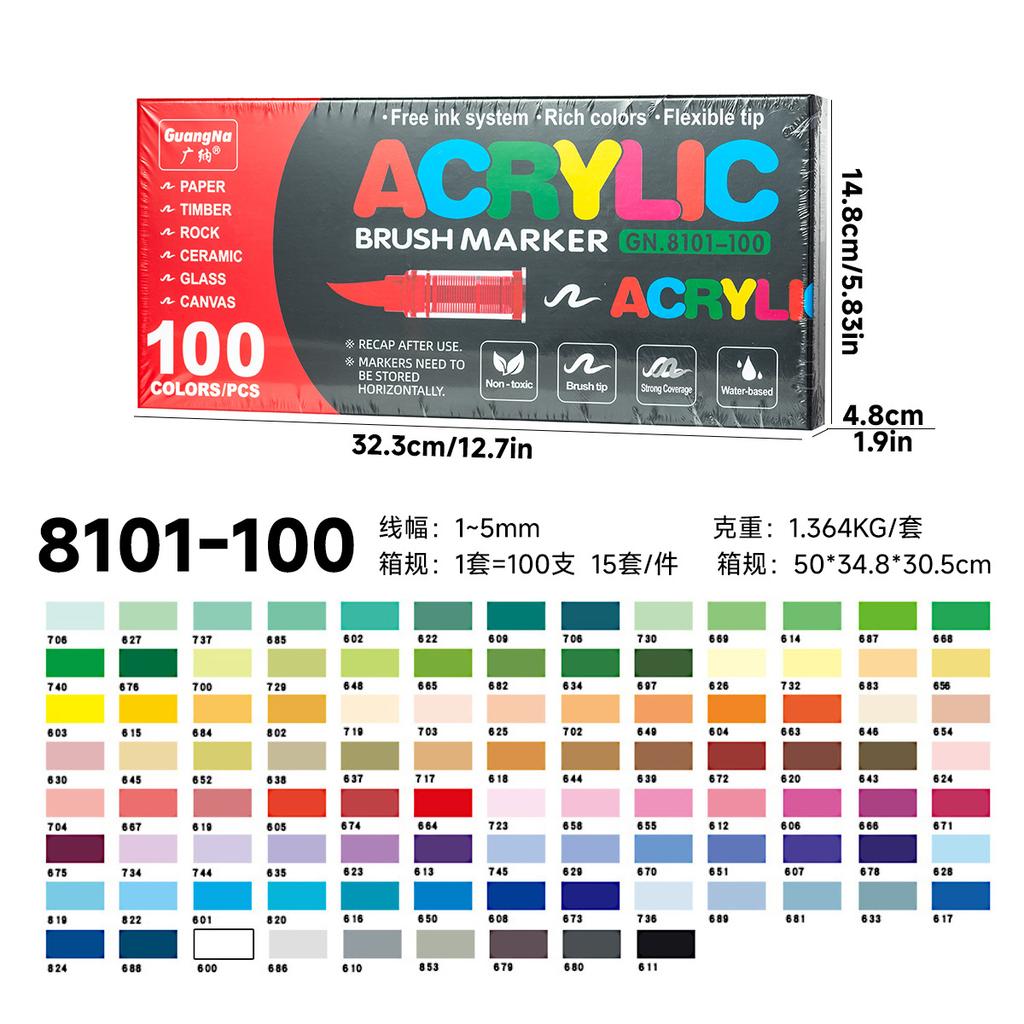 12-120 Colors Acrylic Paint Pens Markers Brush Tip Paint Markers For Rock Painting Wood Canvas Stone,Christmas Gift DIY Crafts