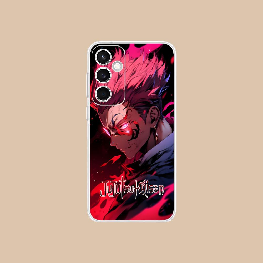 Jujutsu Kaisen Sukuna Mobile Phone Case for Samsung Galaxy S25 S24 S23 S22 S21Plus FE Ultra Clear Colorful Cover Pretty Luxury