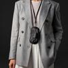 PU Leather Sunglasses Storage Bag With Lanyard Solid Color Portable Eyeglasses Pouch Durable Hanging Glasses Holder Cover Bag