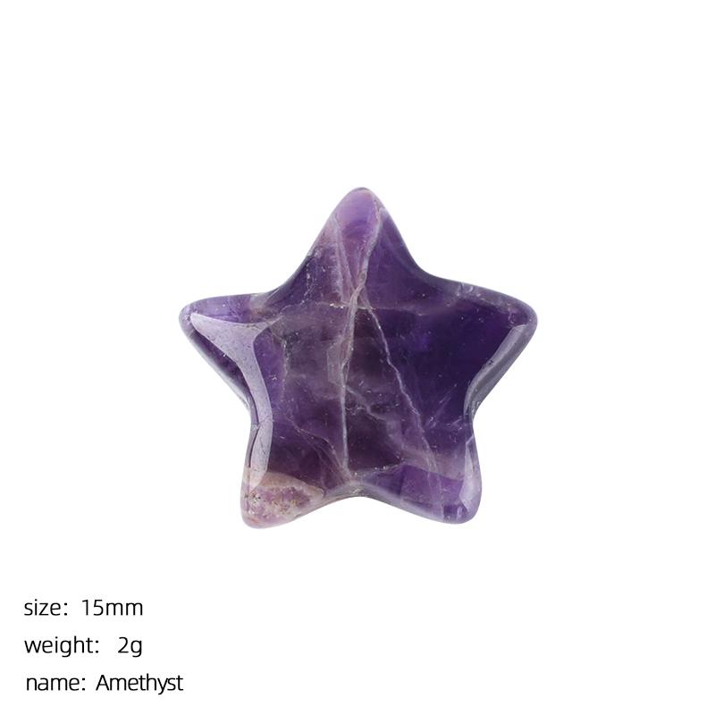 3Pcs Natural Stone Carved Five-pointed Star Figurine 15×15mm Polished Mini Crystal Star Ornament For Reiki Healing DIY Craft Jewelry Making