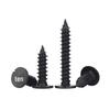 Black CA Flat Head Self-Tapping Wood Screw, 304 Stainless Steel, Cross Tip, M2-M8