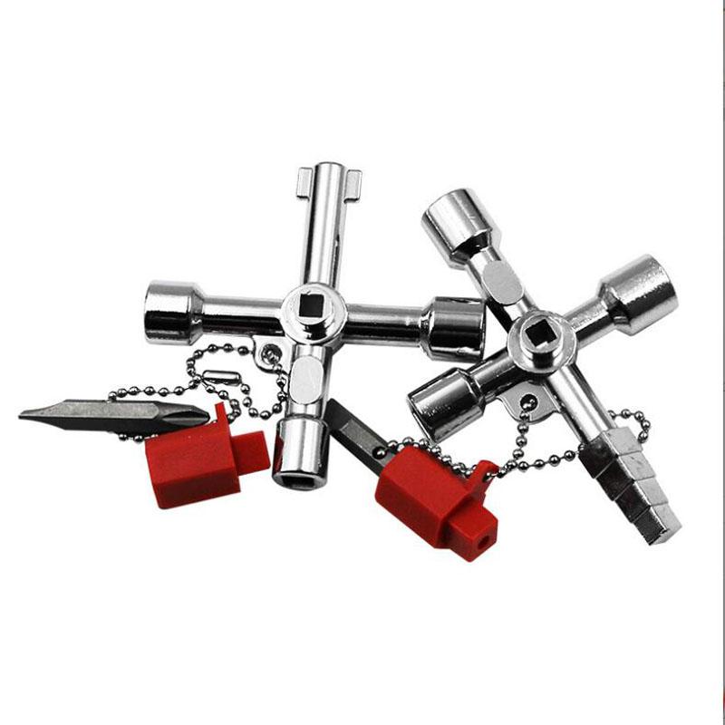 Electric Cabinet Car Elevator Cross Key Wrench Water Meter Valve Key Internal Triangle Wrench Multi-purpose Tool Portable