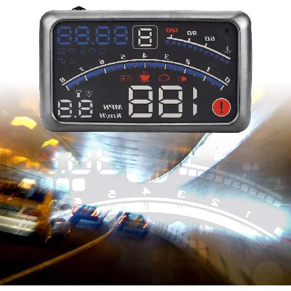 

Универсальный дисплей предупреждения о превышении скорости автомобиля, проекционный дисплей (HUD) для автомобиля, поддержка измерения пробега, температуры воды, напряжения