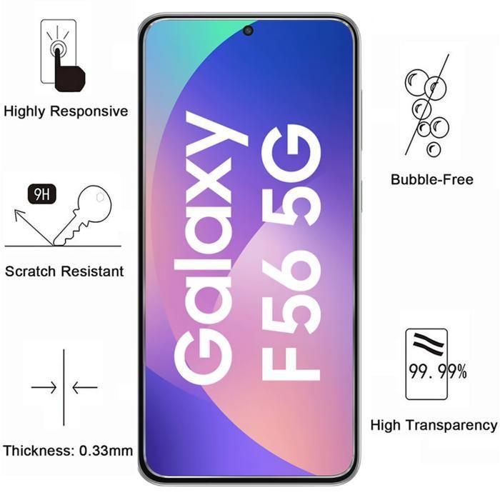Gehärtetes Glas - Phonillico® - Samsung Galaxy F56 5G - 4er-Pack - Kratzfest - Displayschutz