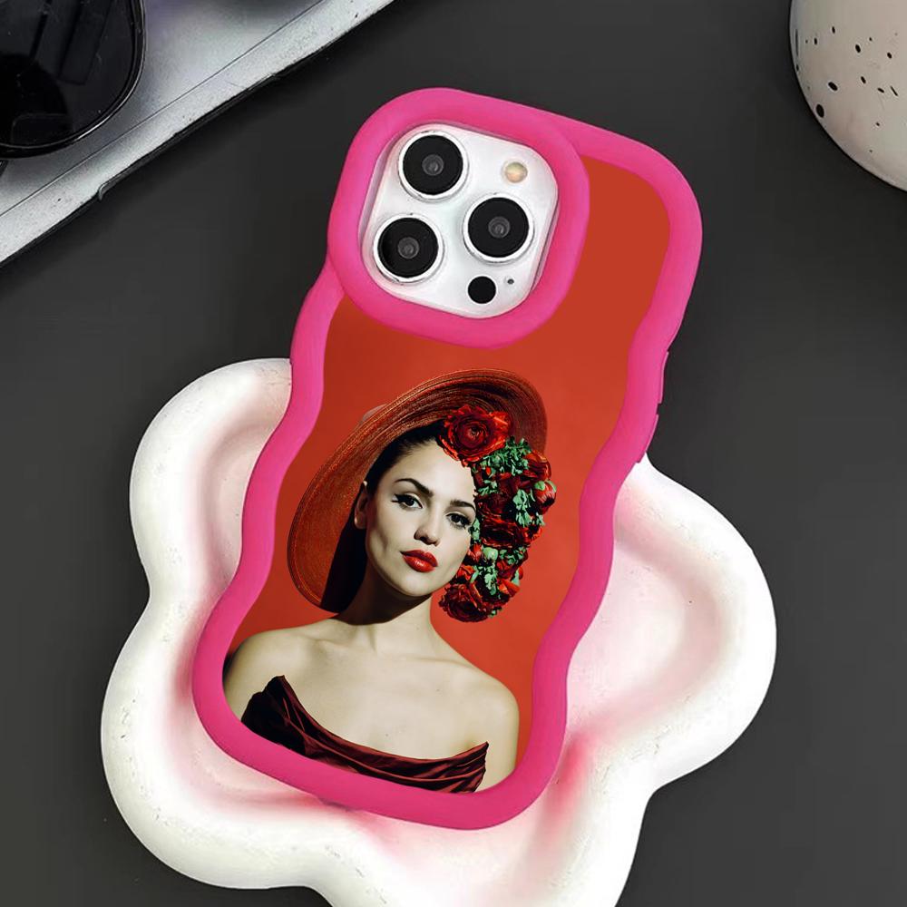 Fashion Eiza Gonzalez Wavy Edge TPU Mobile Phone Case for iPhone 17 16 15 14 13 12 11 Air Pro Max Plus Colorful Cover