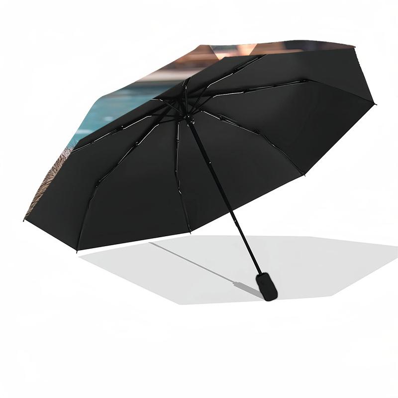 Ombrello da Viaggio a Tema Capibara - 8 Stecche, Apertura e Chiusura Automatica, Design Pieghevole Portatile, Ombrello Compatto ed Elegante Adatto per l'Esterno