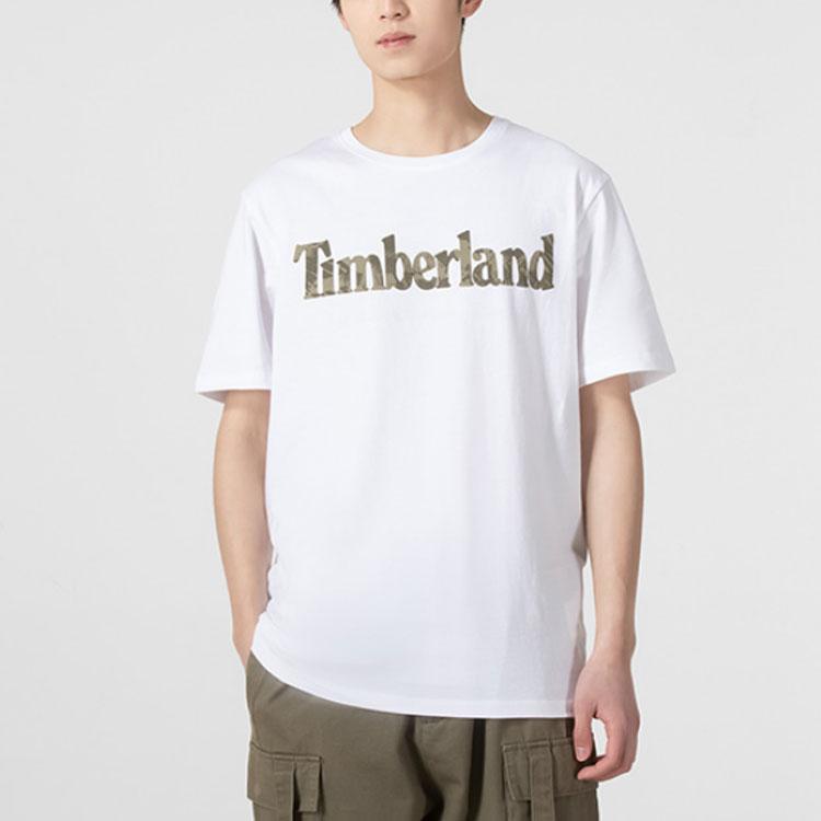 Timberland Logo Round Neck Pullover Short Sleeve T-Shirt Men Tops White A2593-100