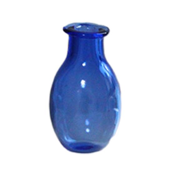 Miniature Vase, Tiny Blue Glass Vase, Small Flower Holder, Cute Mini Vase for Miniature Houses DIY Refrigerator Magnets (Magnets Not Included)