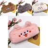 Adorable Bear Pen Bag Large Capacity Soft Plush Wallet For School Supplies