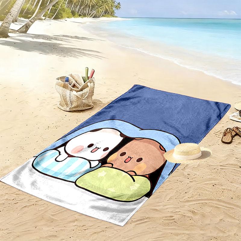 Bubu Dudu Print Beach Towel, Large Soft Quick Dry Towel for Beach Camping Swimming