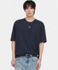 DNSR Silk Linen Round T-Shirt Marine Navy