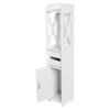 80x15.5x15CM Bathroom Toilet Furniture Cabinet White Wood Cupboard Shelf Tissue Storage Rack
