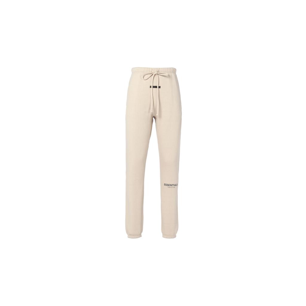 Fear of God Essentials Fleece Lounge Pants With Embroidered Logo Men Bottoms Beige Linen FOG-FW21-117