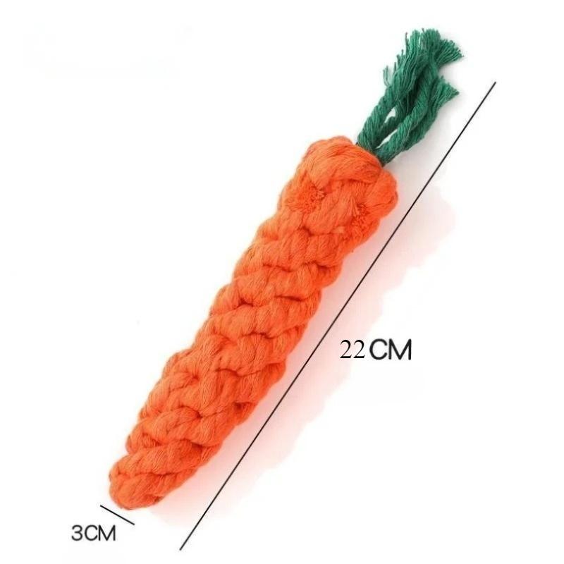 1pc Pet Knot Toy for Dog and Cat Carrot Shape Dog Chew Toys Cotton Rope Toys for Indoor Dogs Cat Toys Dog Accessories