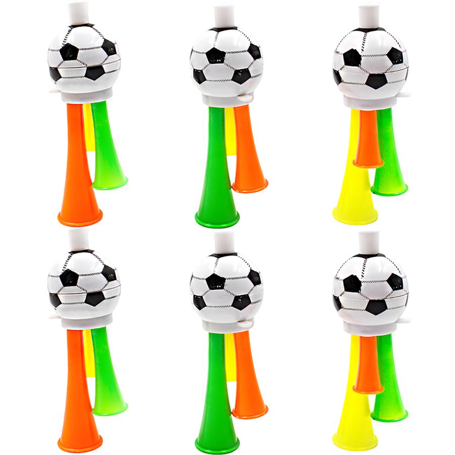 3/6pcs 3-Hole Plastic Football Style Horn Creative Party Chearing Sounding Props Party Ball Game Lively Atmosphere Creation Tool
