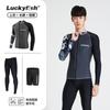 Mens UV Protection Rash Guard Set Long Sleeve Top Pants Snorkeling Diving Swimming Water Sports