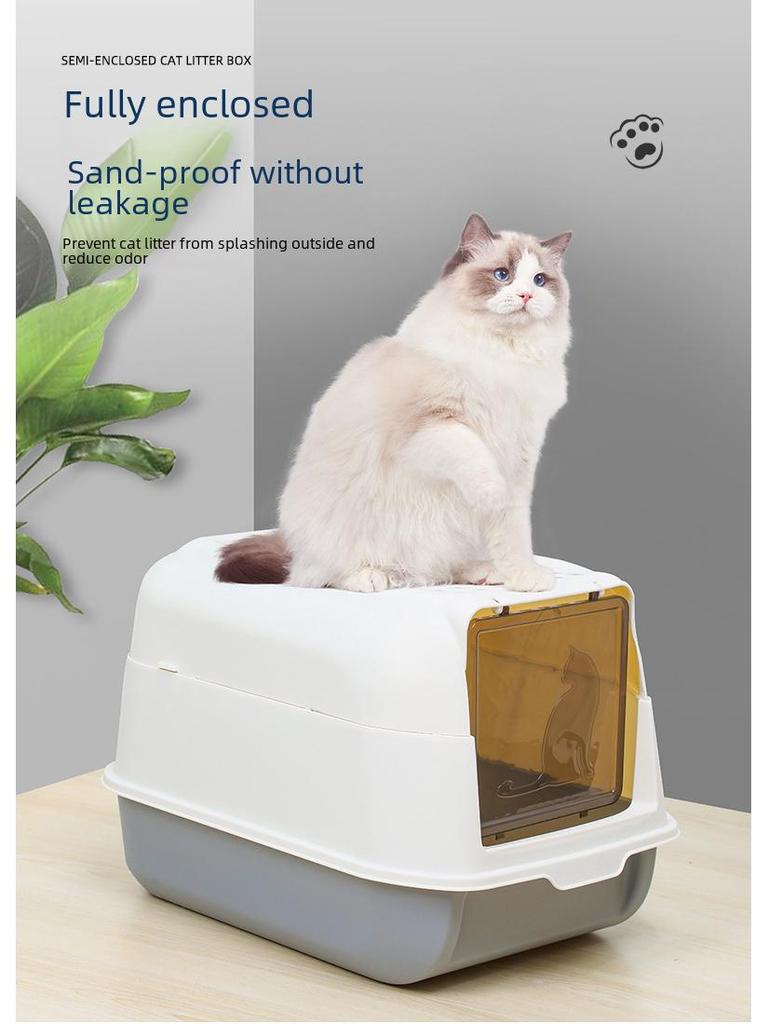 Große geschlossene Anti-Spritz-Deodorierende Katzentoilette