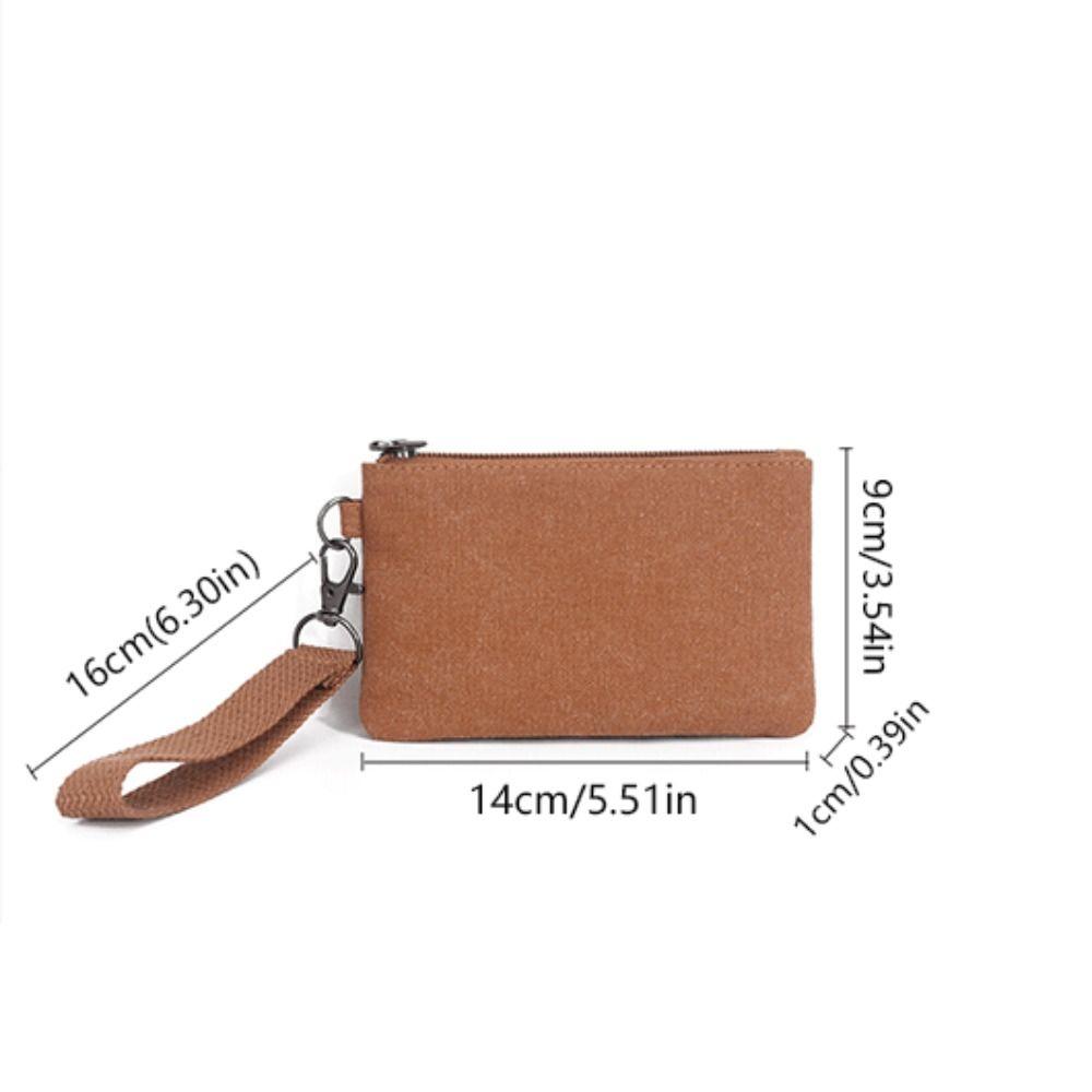 Korean Style Small Item Bag Wrist Bag Card Storage Bag Soft Canvas Coin Purse Travel