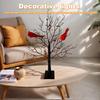 Christmas Cardinal Tree with Lights Light Up Holiday Atmosphere Decor Easy Assembly for Yard Pathway Garden Xmas Party Decoratio