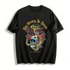 American Retro Eagle Snake Skull Print Short Sleeve Trendy Streetwear Pure Cotton T-shirt