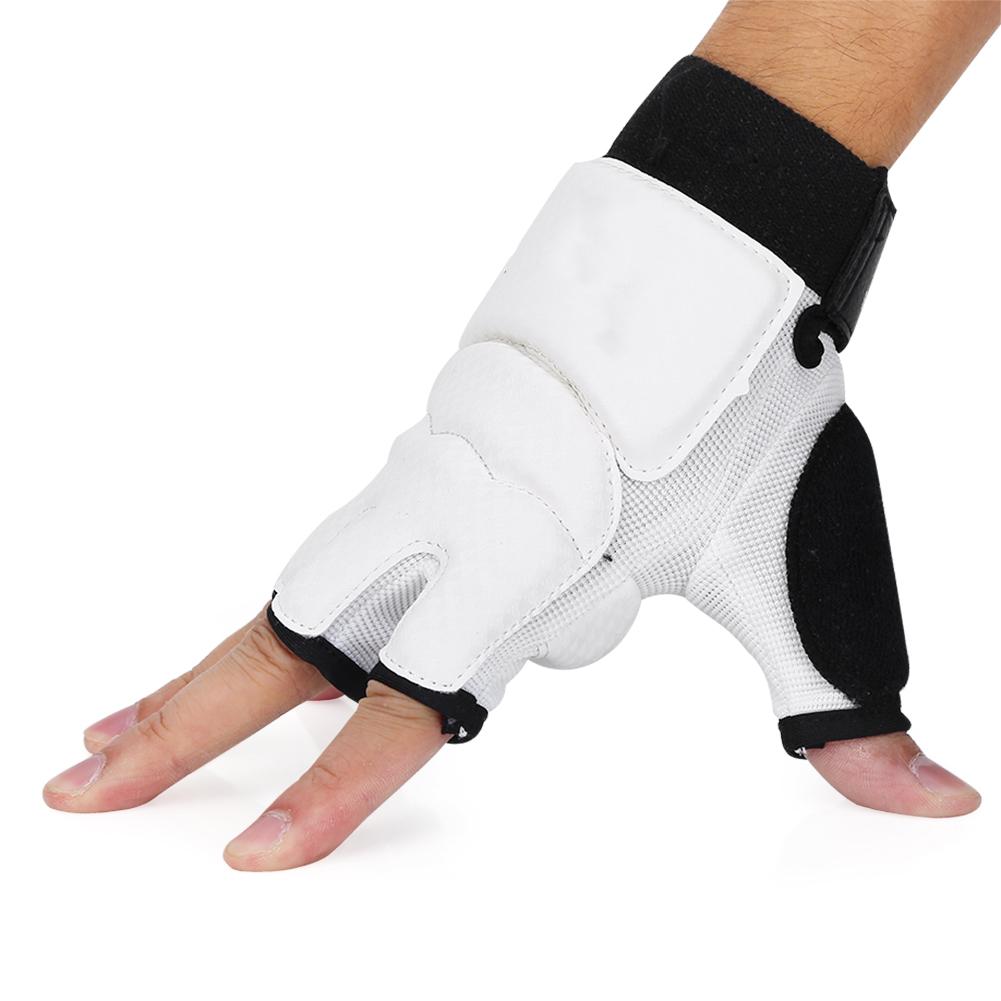 Adult Kids Taekwondo Sparring Half Finger Hand Protector Cover Boxing Gloves (XS Glove)