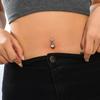 Butterfly-Belly Button Rings Stainless Steel Navel Piercing Jewelry Navel Ring Barbell for Women Girls Dangle Belly Ring