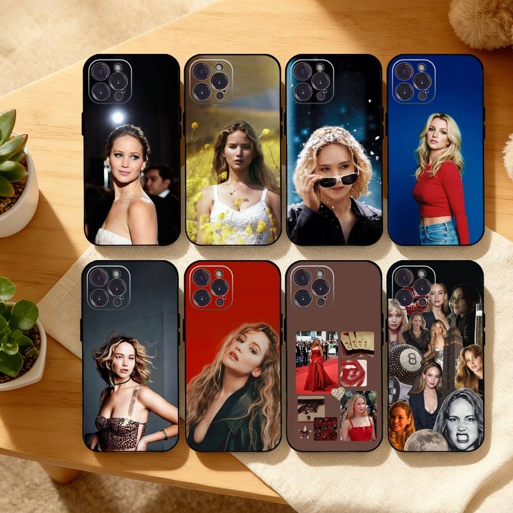 Actor J-Jennifer L-Lawrence Phone Case For iPhone17,16,15,14,13,12,Plus,Pro Max, 5G Others Soft Black Cover