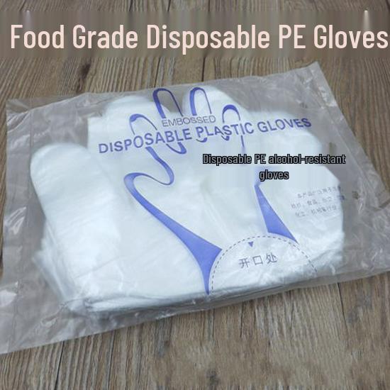Thickened Transparent Disposable PE Gloves for Catering, Hairdressing, and Food Handling
