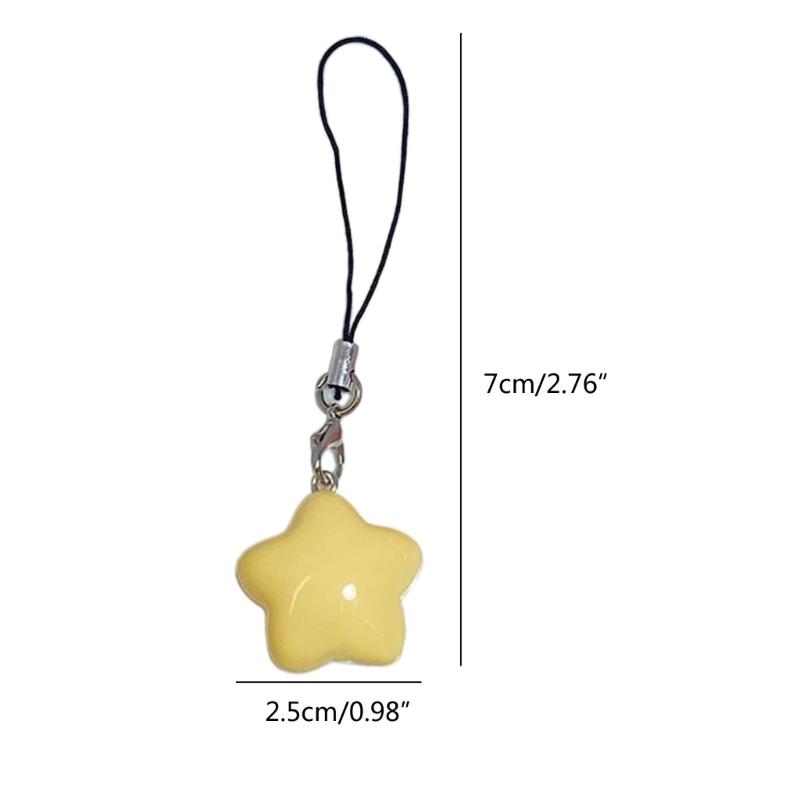 Handy-Anhängerkette mit Dopamin-Fettstern-Anhänger, Schlüsselanhängerband aus Kunststoff/Harz, Handy-Lanyard-Seil für Mädchen