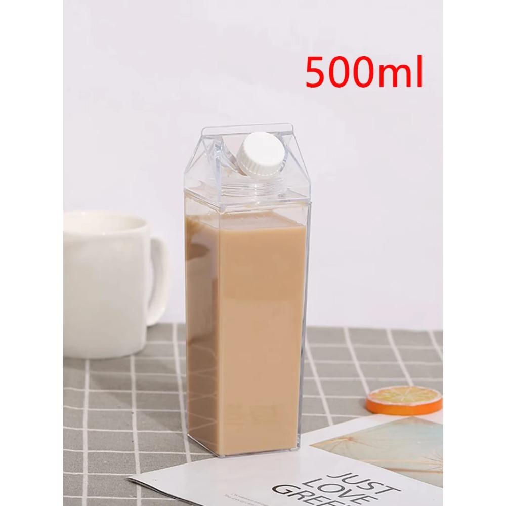 500/1000ML Large Capacity Milk Bottle Water Bottle Stylish Milk Carton Water Cup for Outdoor Sports Cold Drinks Fruit Juice Milk